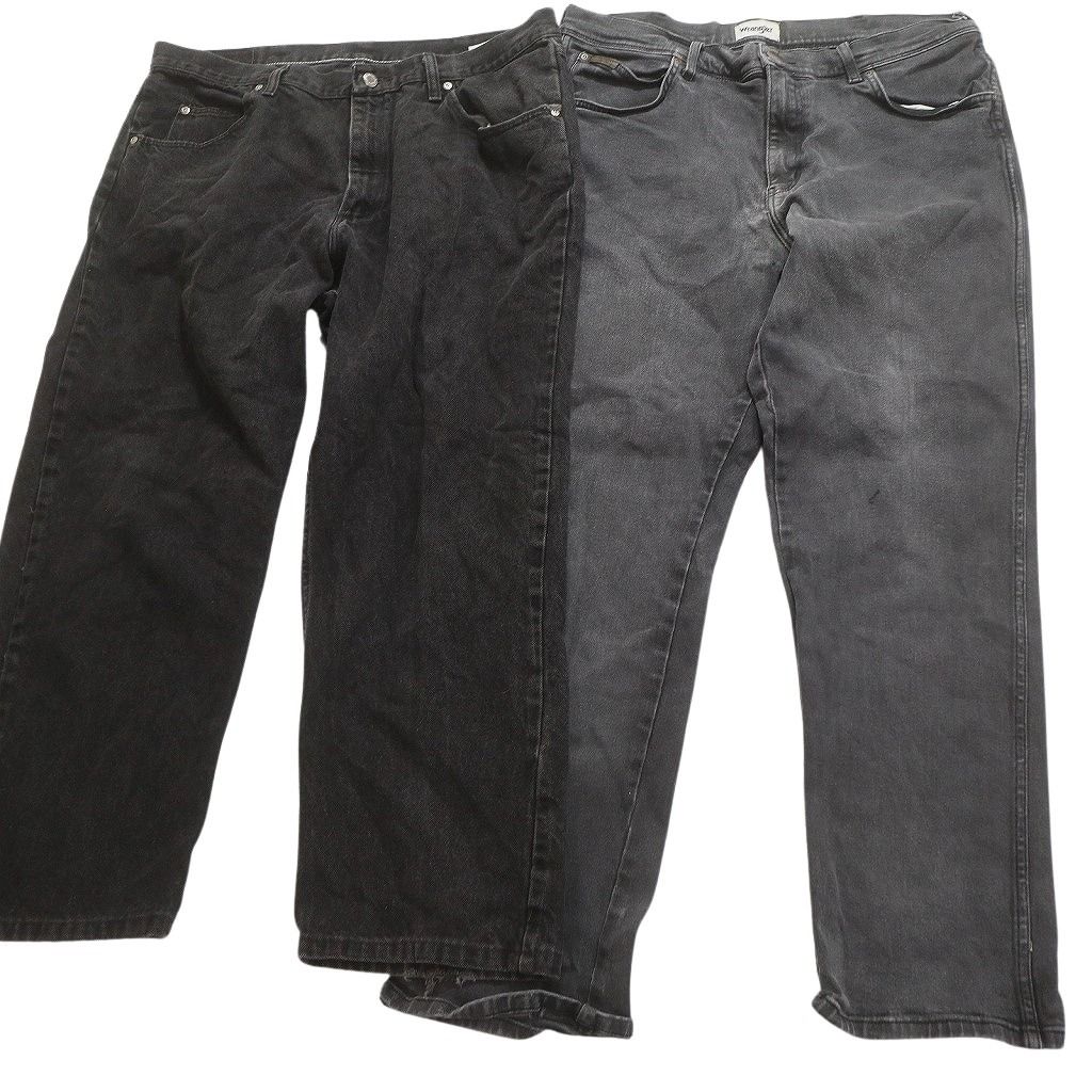  古着卸 Wrangler ラングラー ブラックデニム パンツ メンズ 36 37 38 フェード ストレート 革パッチ 古着 NC 4958 その他 メンズ