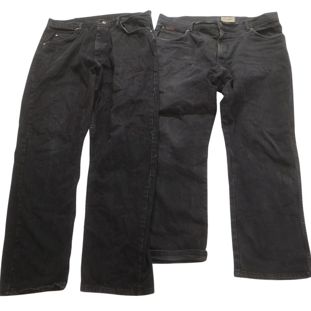 古着卸 Wrangler ラングラー ブラックデニム パンツ セット メンズ 38 フェード ストレート アメカジ 古着 NC 4956