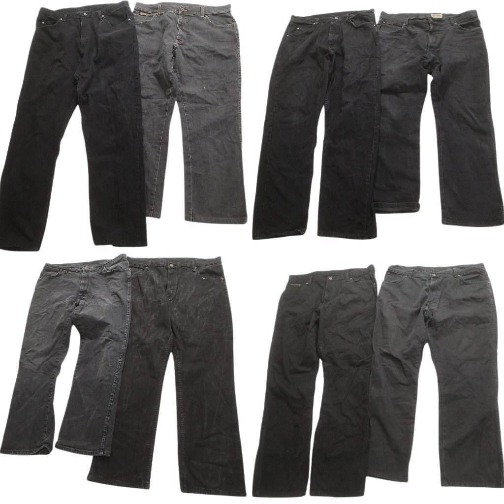 古着卸 Wrangler ラングラー ブラックデニム パンツ 8枚セット メンズ 38 フェード ストレート アメカジ 古着 NC4956