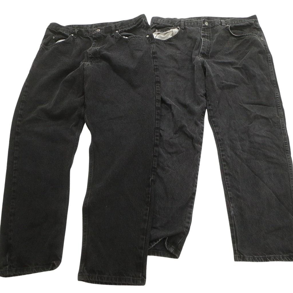 古着卸 Wrangler ラングラー ブラックデニム パンツ セット メンズ 38 革パッチ アメカジ ストレート 古着 NC 4955