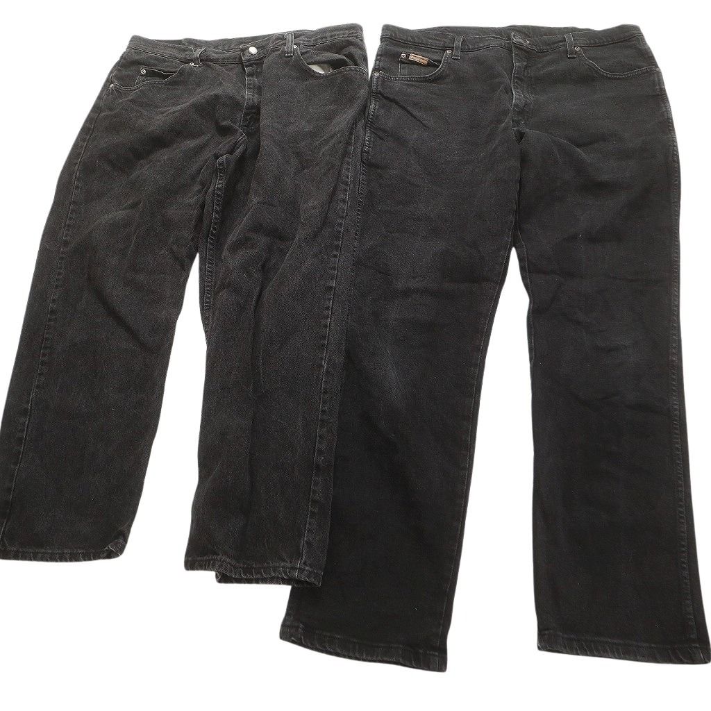 古着卸 Wrangler ラングラー ブラックデニム パンツ セット メンズ 38 40 テーパード ワイド アメカジ 古着 NC 4954