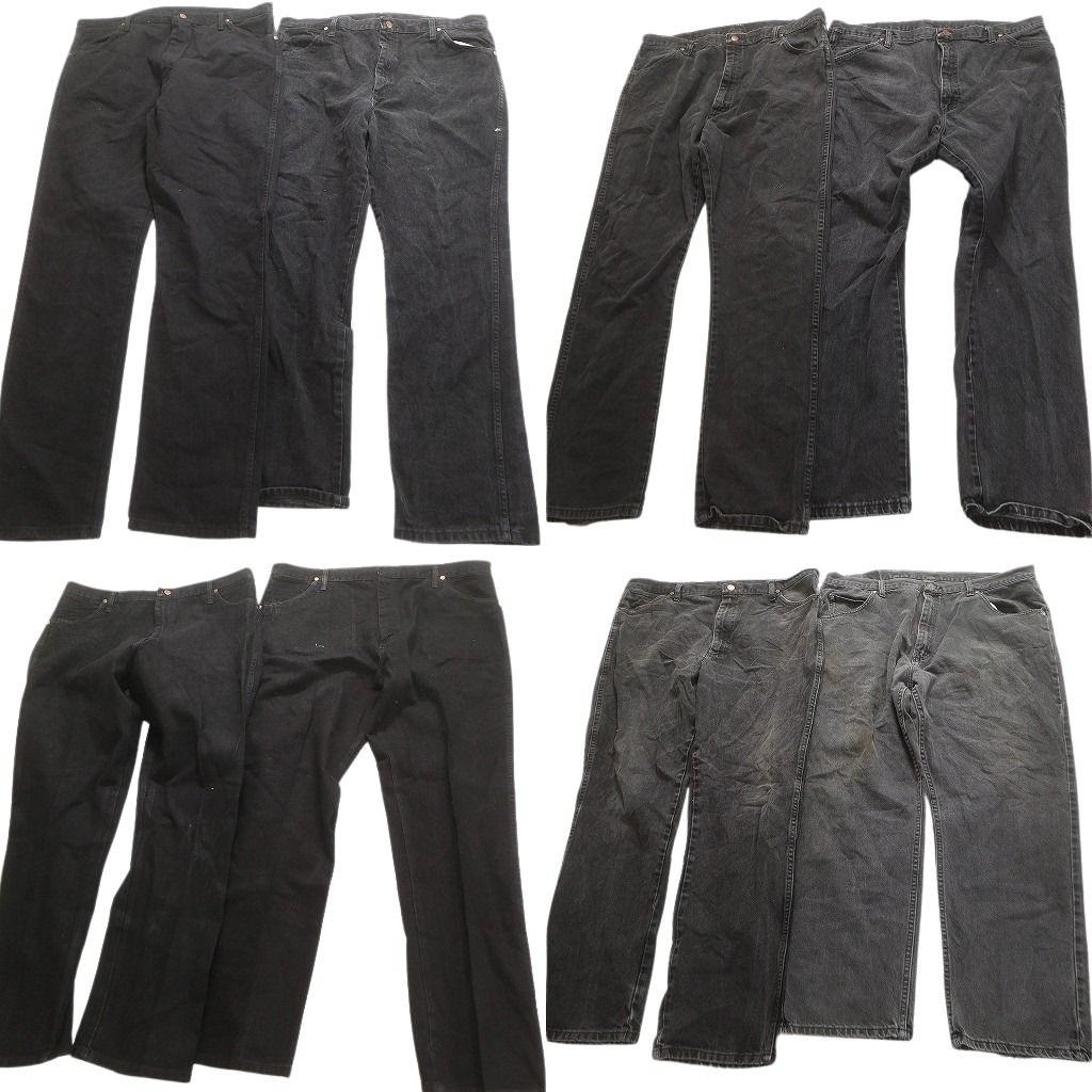 古着卸 Wrangler ラングラー ブラックデニム パンツ 8枚セット メンズ 40 フェード アメカジ ストレート 古着 NC4953