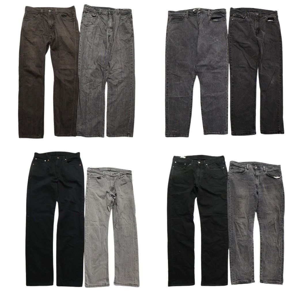 古着卸 リーバイス 品番MIX デニム ブラックデニム パンツ 8枚セット メンズ 34 502 514 751 テーパード 古着 NC4972