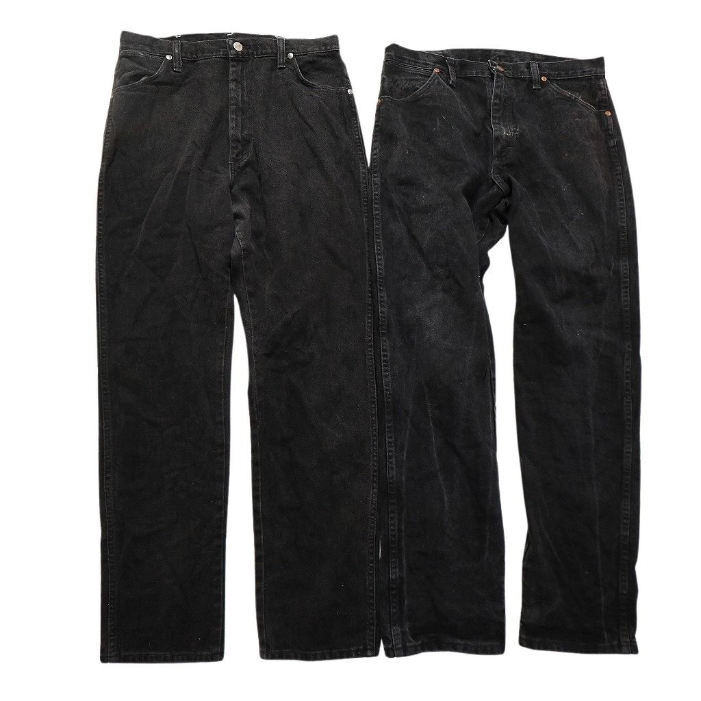  古着卸 Wrangler ラングラー ブラックデニム パンツ セット メンズ 32 アメカジ 革パッチ 古着 NC 4967 その他 メンズ