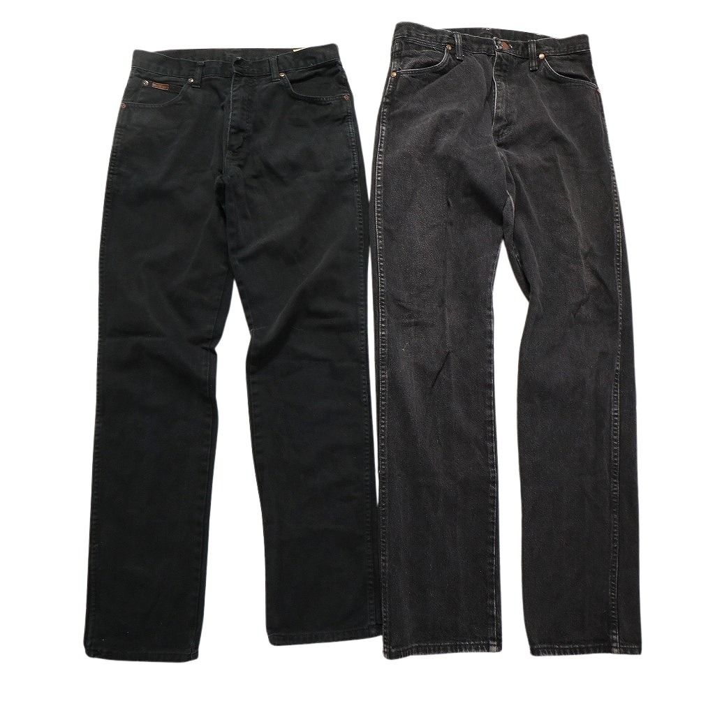 古着卸 Wrangler ラングラー ブラックデニム パンツ セット メンズ 32 アメカジ 革パッチ 古着 NC 4967