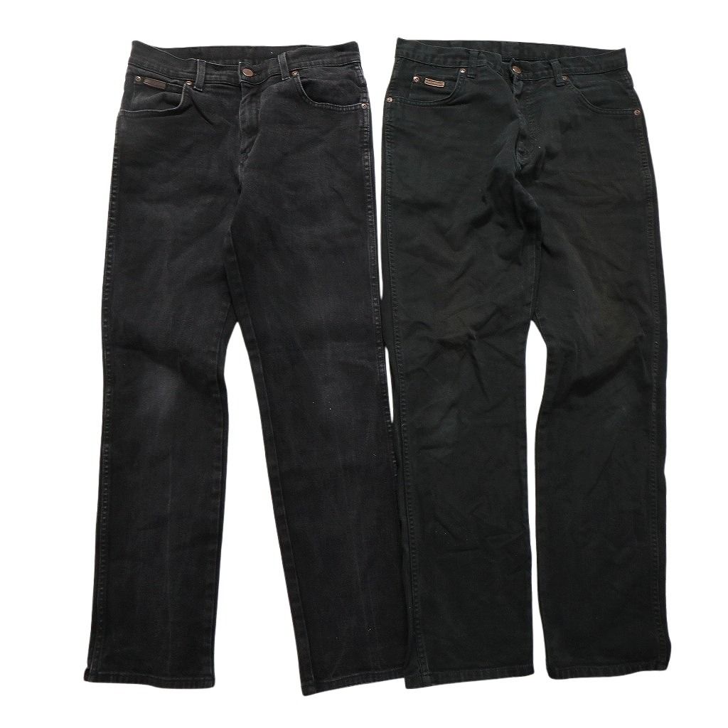 古着卸 Wrangler ラングラー ブラックデニム パンツ 8枚セット メンズ 32 33 革パッチ アメカジ 古着 NC4966