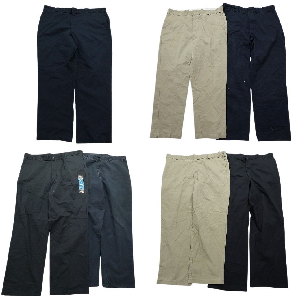 古着卸 まとめ売り ディッキーズ Dickies パンツ MIX 7枚セット (メンズ 40 /42 ) デッドストック ワーク ブラック  古着 NC4989