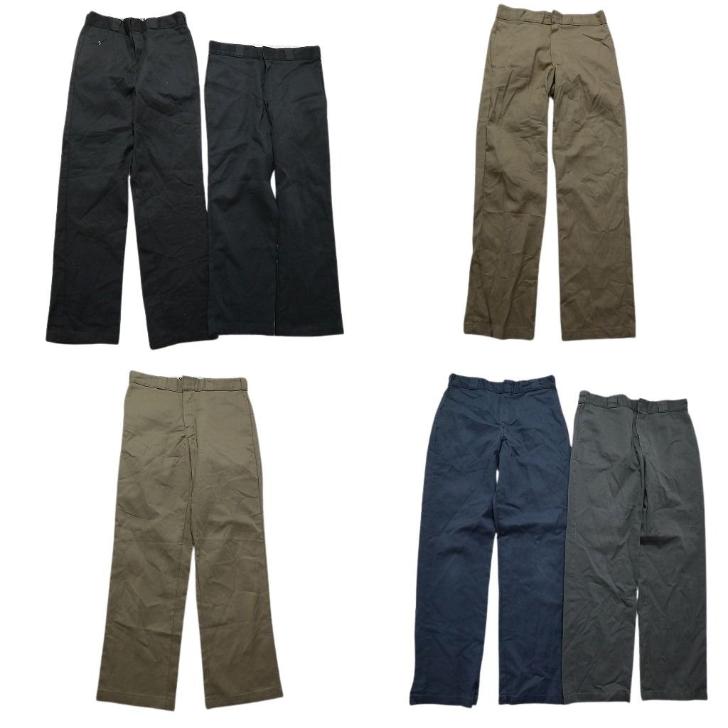 古着卸 ディッキーズ Dickies 874 ワーク パンツ 6枚セット メンズ 32 ブラック カーキ ストレート 古着 NC5038