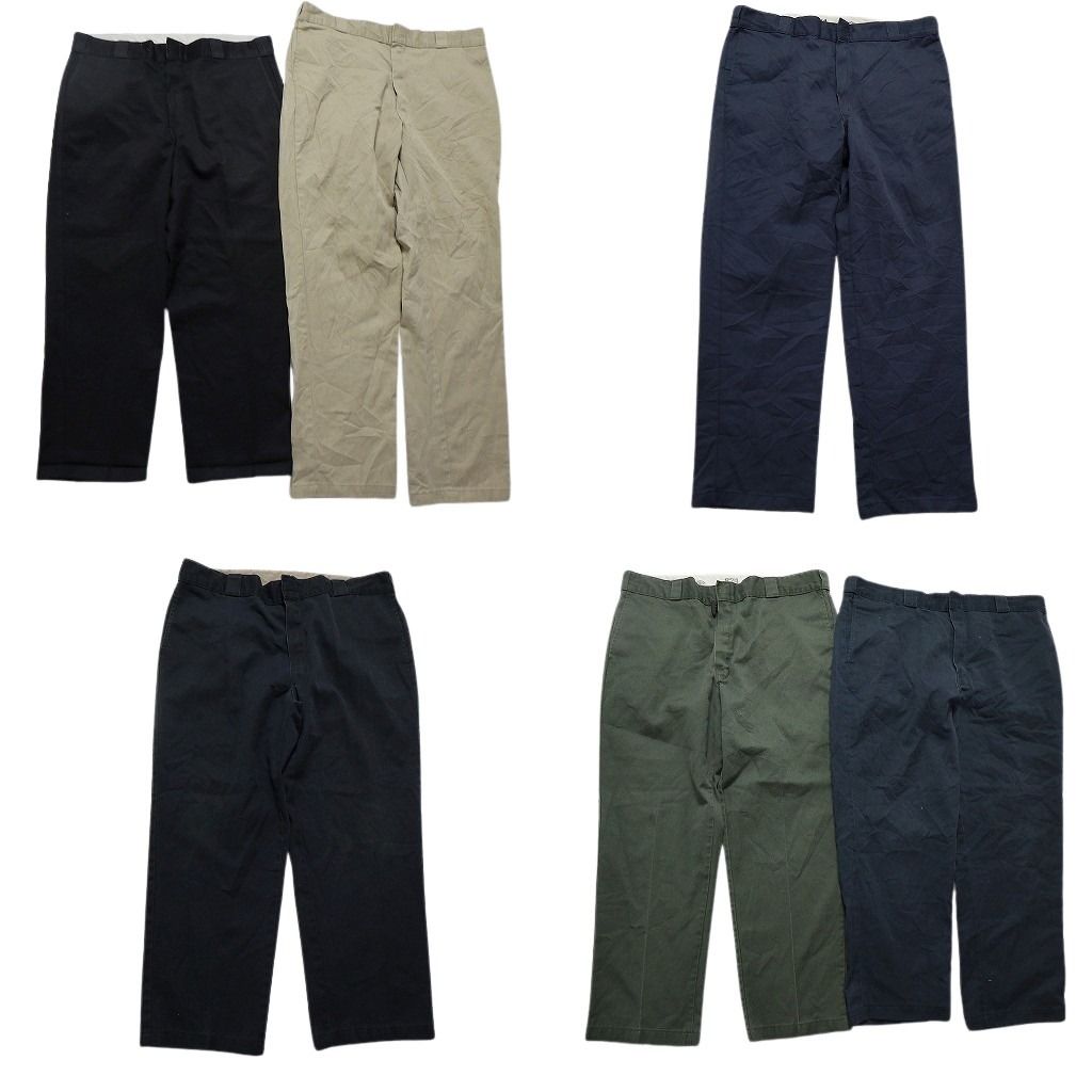 古着卸 ディッキーズ Dickies 874 ワーク パンツ 6枚セット メンズ 40 ワイド オリーブ ブラック 古着 NC5033