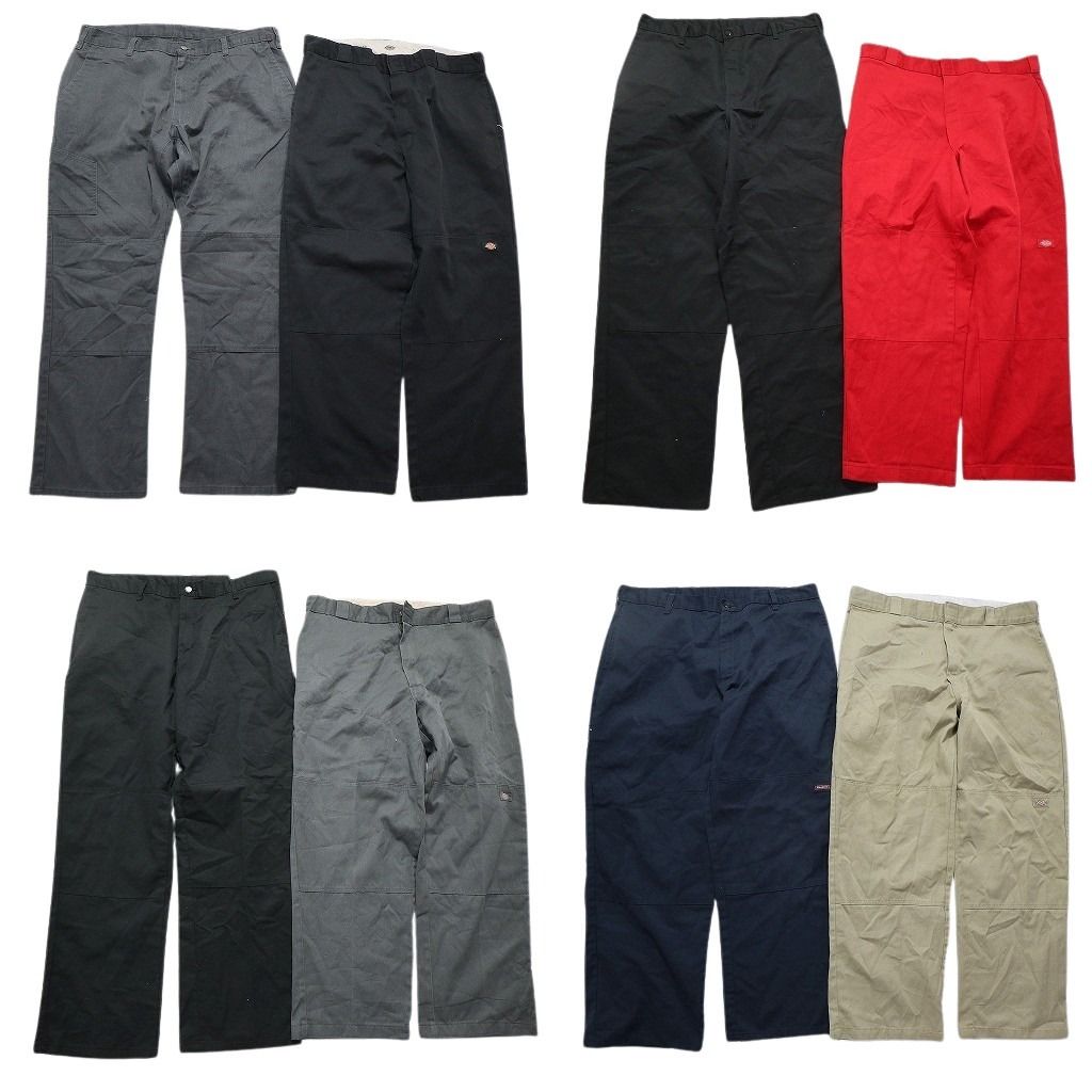 古着卸 ディッキーズ Dickies ダブルニー パンツ 8枚セット メンズ 38 ワーク ワイド ストレート 古着 NC5026