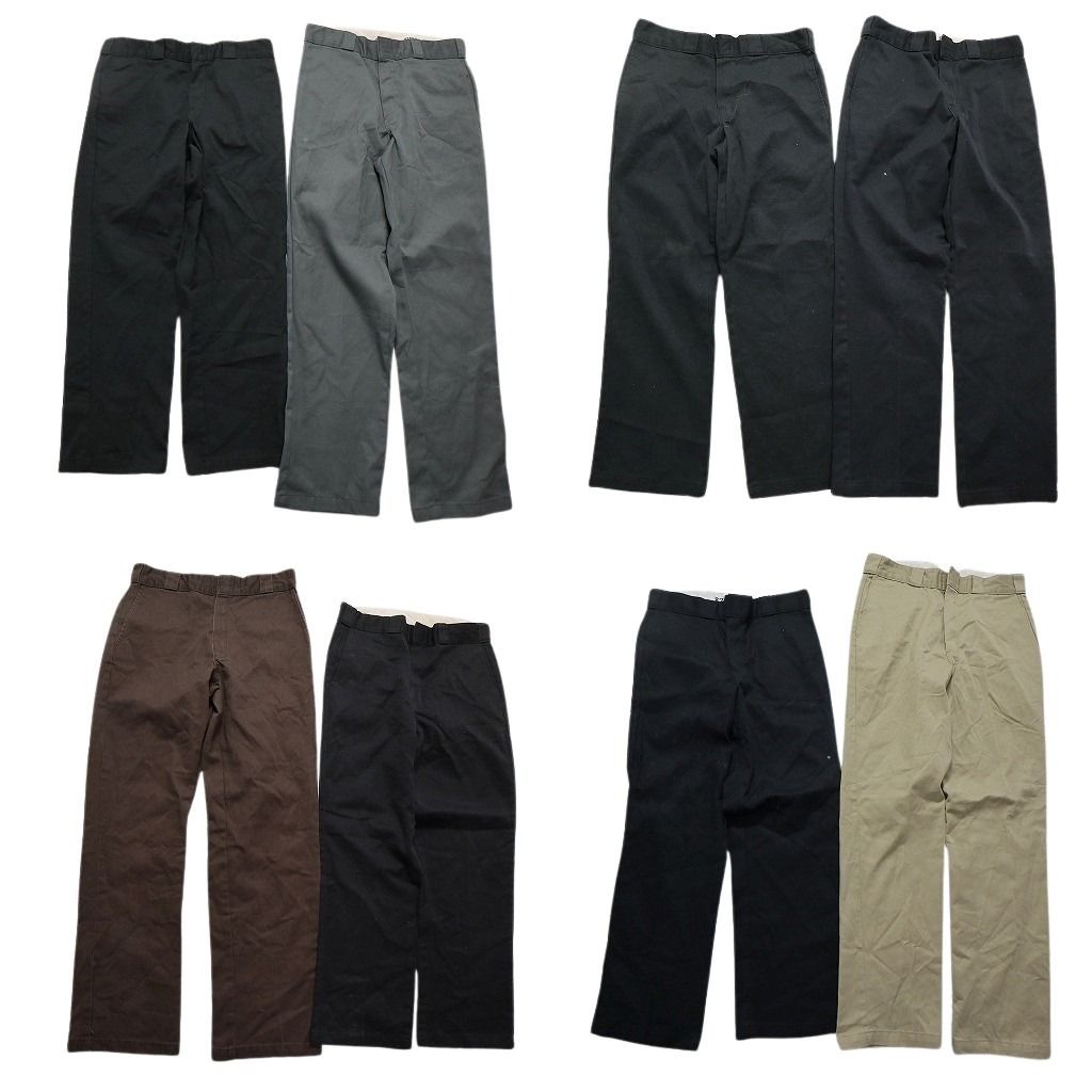 古着卸 ディッキーズ Dickies 874 ワーク パンツ セット メンズ 32 ストレート ブラック ブラウン 古着 NC 5024