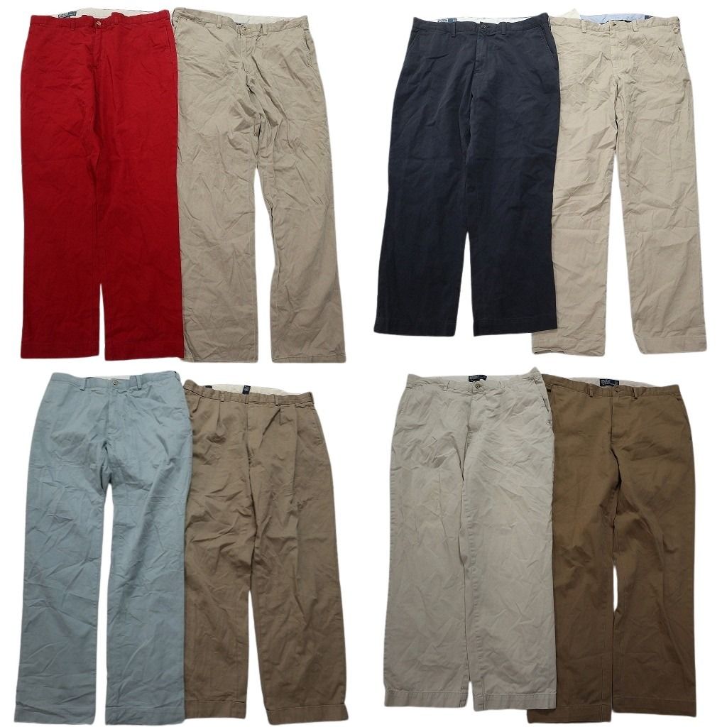古着卸 ラルフローレン パンツ MIX セット メンズ 38 ワイド ストレート コットン ポロチノ 古着 NC 5057