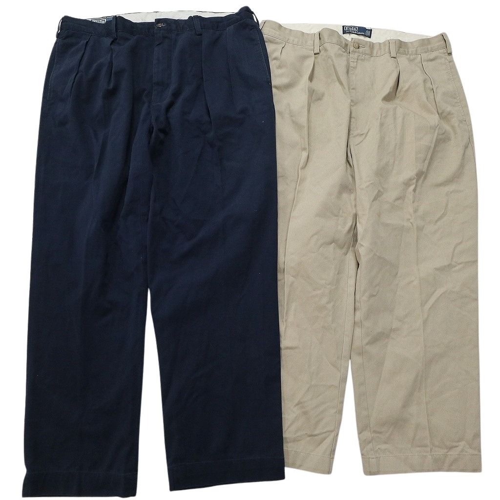 古着卸 ラルフローレン パンツ MIX セット メンズ 38 ポロチノ ストレート ツータック ワイド 古着 NC 5056