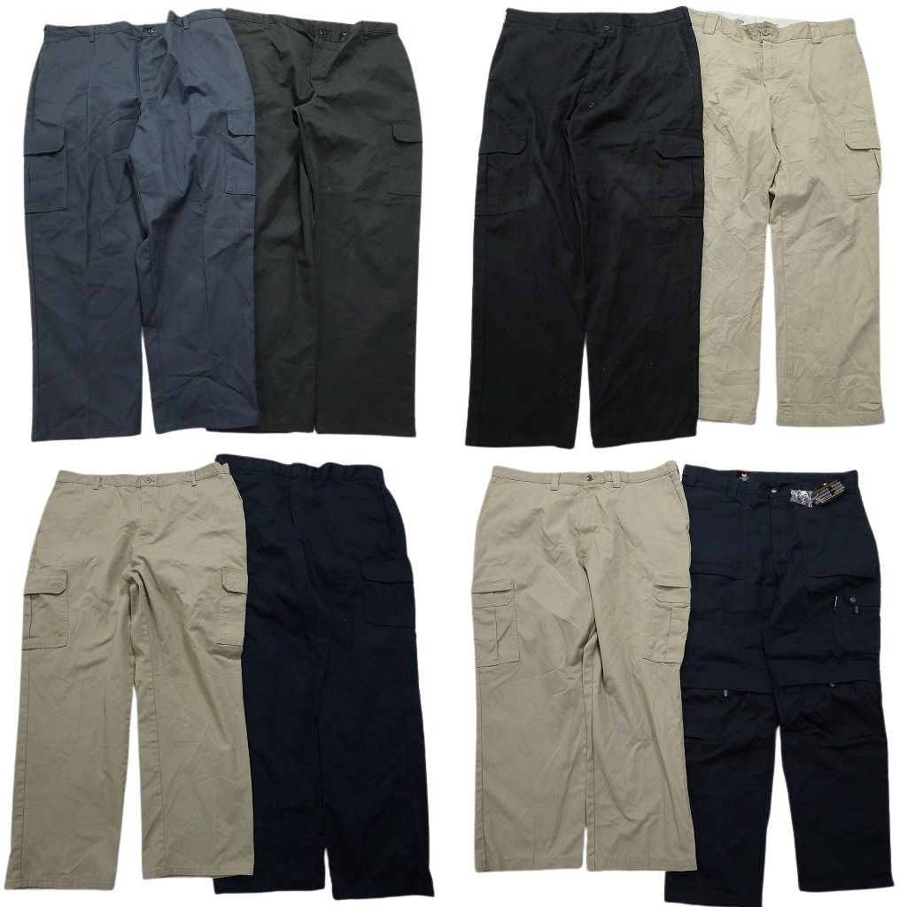 古着卸 ディッキーズ Dickies カーゴ パンツ 8枚セット メンズ 40 42 44 ワイド ワーク 古着 NC5050