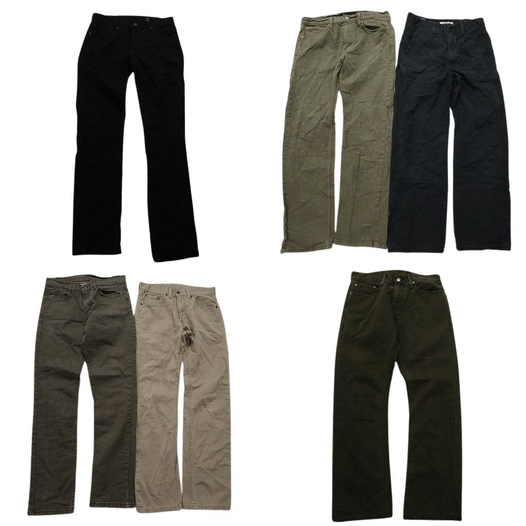 古着卸 リーバイス パンツ MIX 6枚セット メンズ 28 30 31 スキニー ストレート 黒パッチ 古着 NC5043