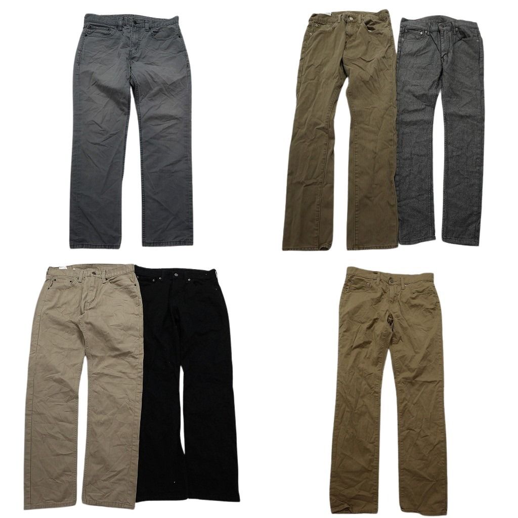 古着卸 リーバイス パンツ MIX 6枚セット メンズ 32 34 黒パッチ ブラック スキニー 古着 NC5042