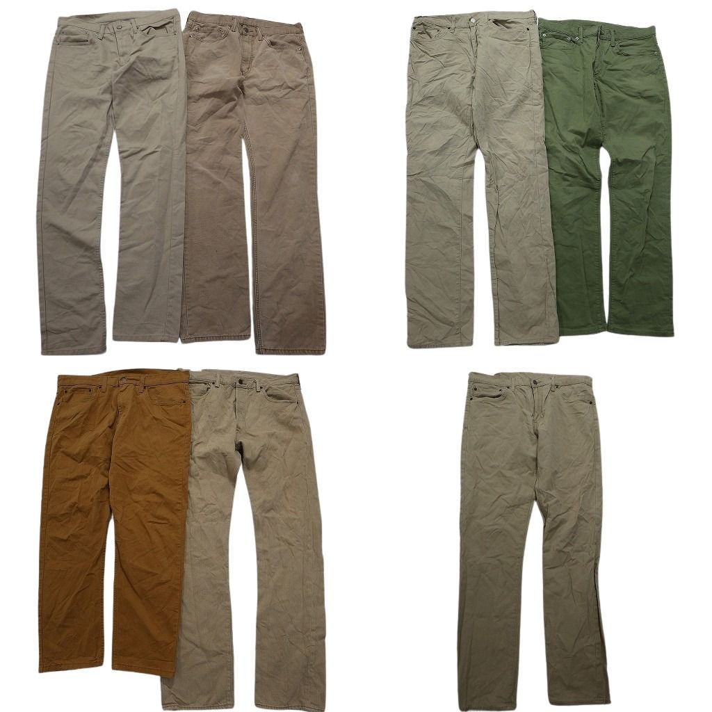 古着卸 リーバイス パンツ MIX 7枚セット メンズ 34 36 502 511 ベージュ グリーン 古着 NC5041