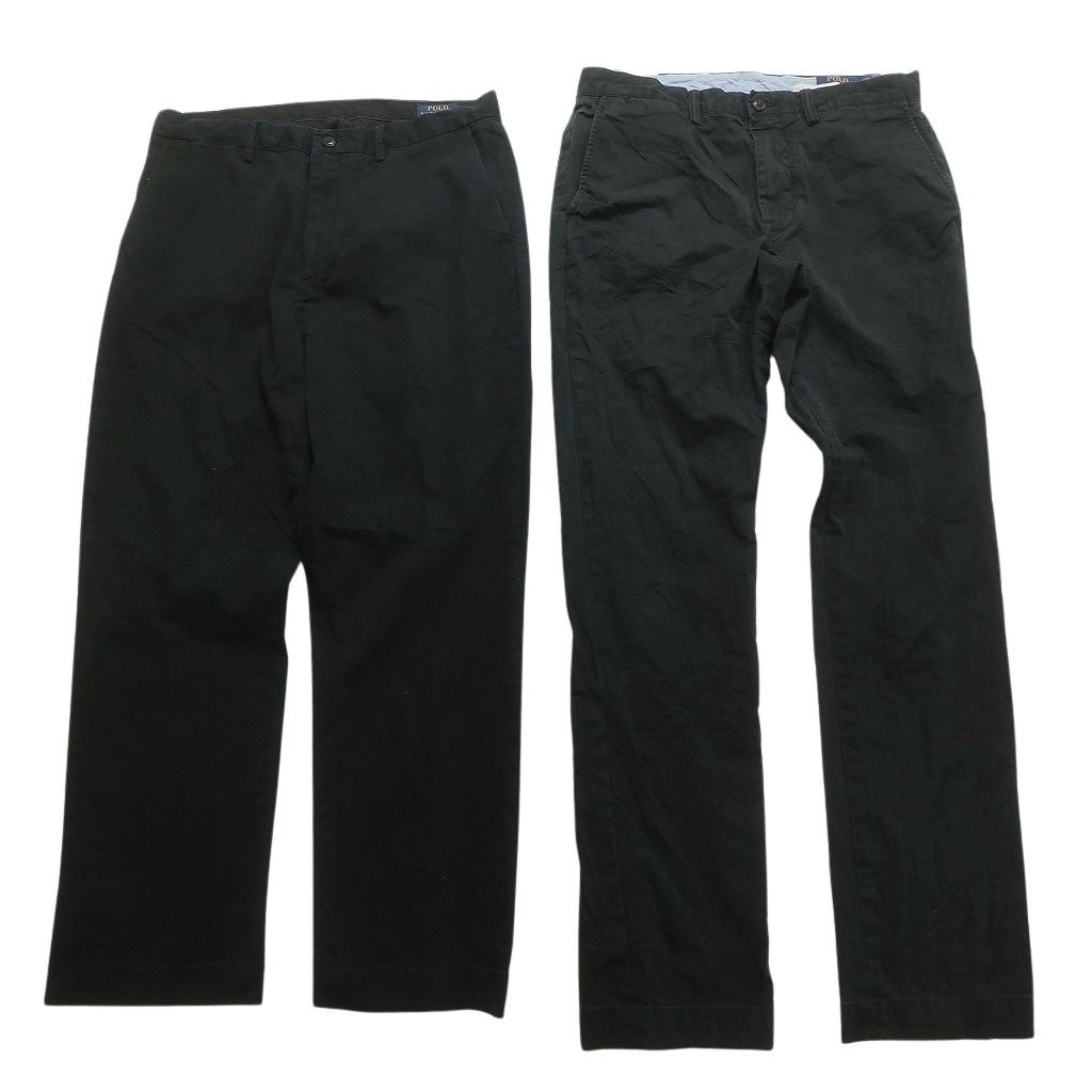 古着卸 ラルフローレン 黒パンツ セット メンズ 32 34 36 38 40 ワイド ツータック 古着 NC 5079