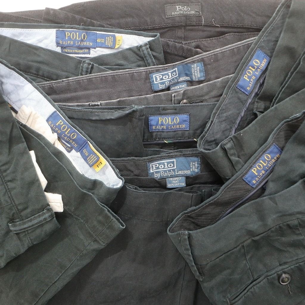  古着卸 ラルフローレン 黒パンツ セット メンズ 32 34 36 38 40 ワイド ツータック 古着 NC 5079 その他 メンズ