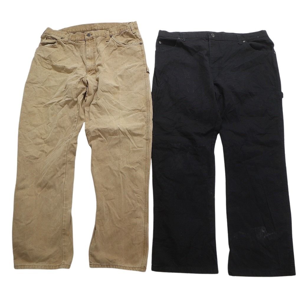古着卸 ディッキーズ Dickies ダック ペインター パンツ セット メンズ 38 ワーク ワイド ブラック 古着 NC 5075