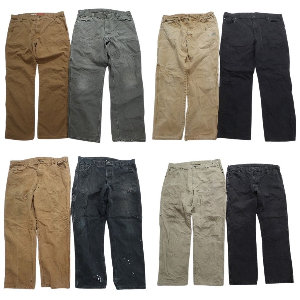 古着卸 ディッキーズ Dickies ダック ペインター パンツ 8枚セット メンズ 38 ワーク ペンキ ワイド 古着 NC5074
