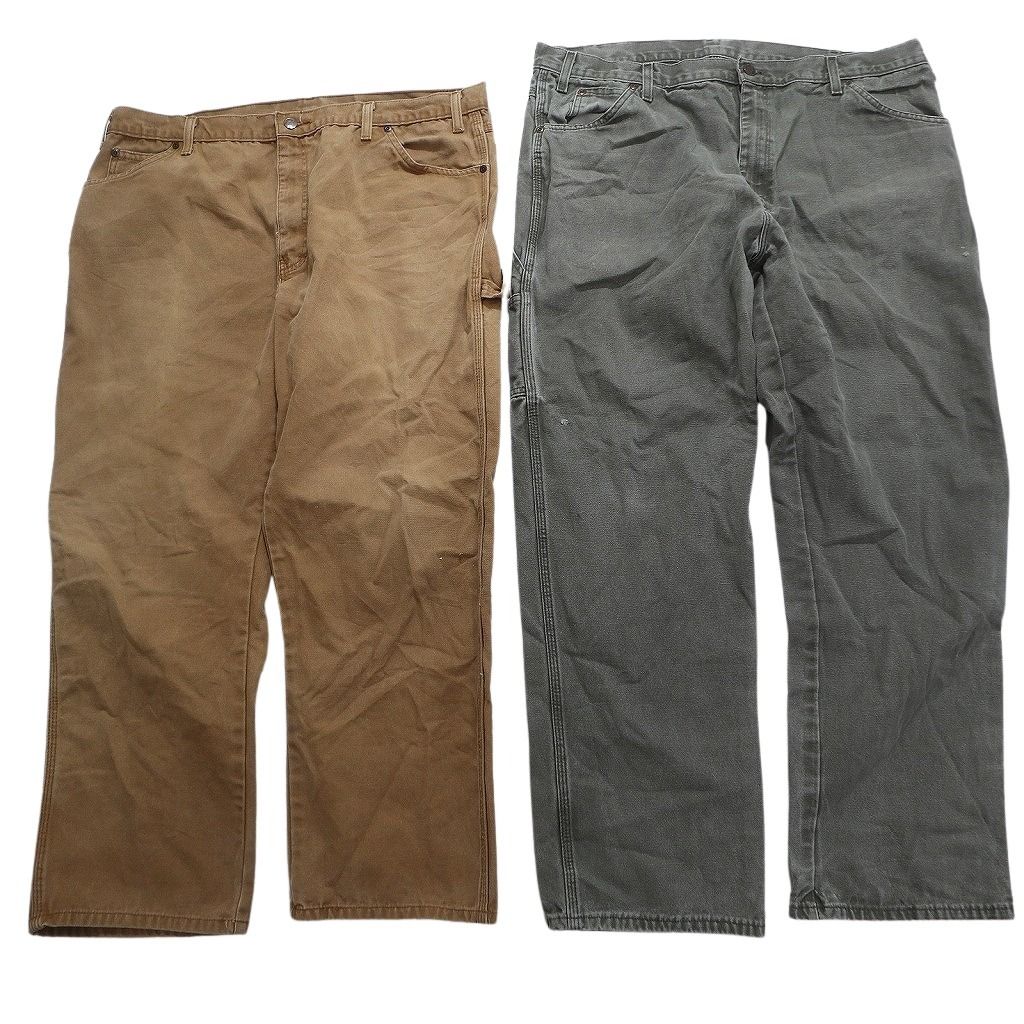 古着卸 ディッキーズ Dickies ダック ペインター パンツ セット メンズ 40 ワイドワーク ブラウン 古着 NC 5073