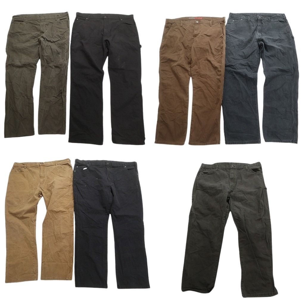 古着卸 ディッキーズ Dickies ダック ペインター パンツ 7枚セット メンズ 42 ブラック ブラウン ワーク 古着 NC5071