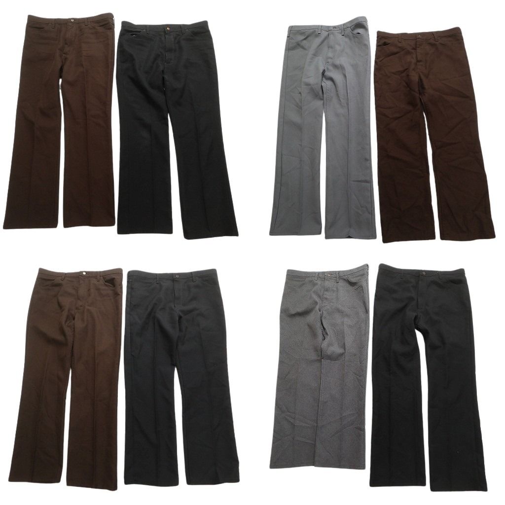 古着卸 Wrangler ラングラー ランチャー ポリ混 スラックス パンツ 8枚セット メンズ 38 フ カット 古着 NC5068