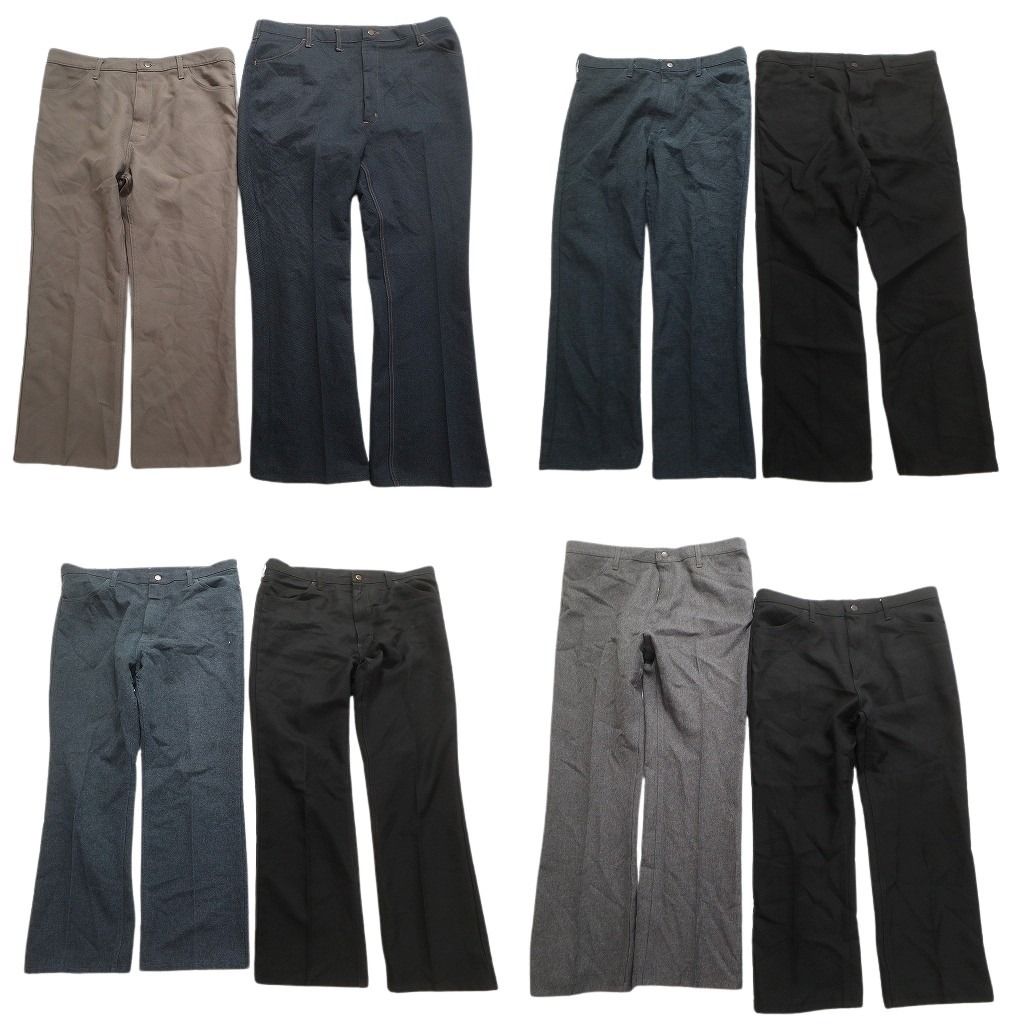 古着卸 まとめ Wrangler ラングラー ランチャー ポリ混 スラックス パンツ 8枚セット メンズ 38 40 42 フ カット 古着 NC5067