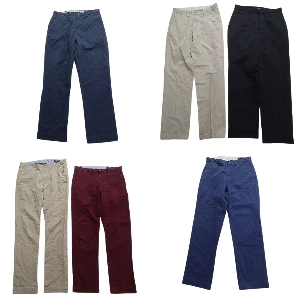 古着卸 ラルフローレン パンツ MIX セット メンズ 30 31 ワイド コットン ブラック ベージュ 古着 NC 5065