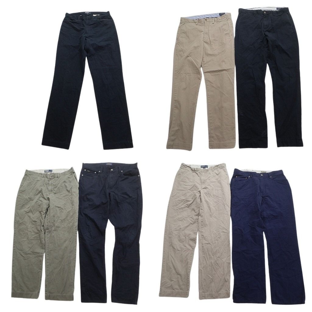 古着卸 ラルフローレン パンツ MIX 7枚セット メンズ 34 ストレート コットン ネイビー ベージュ 古着 NC5062