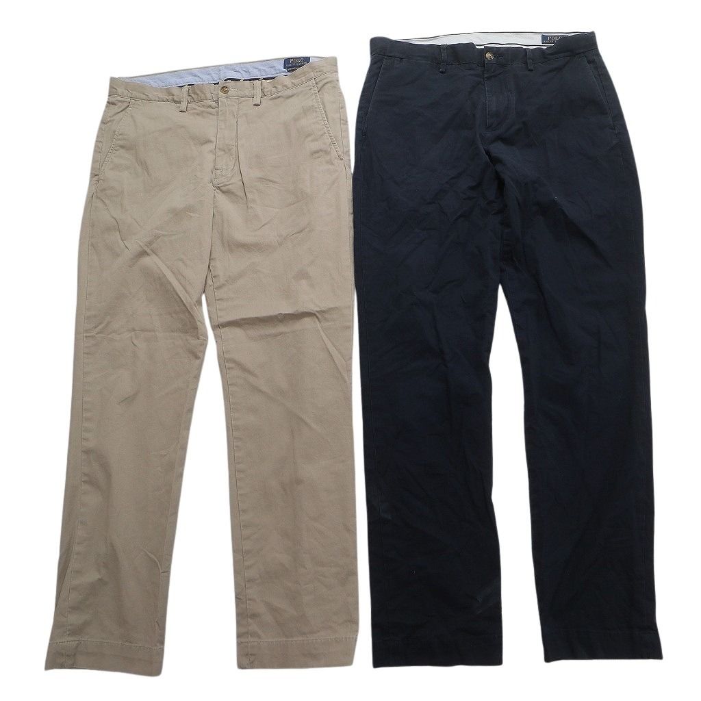 古着卸 ラルフローレン パンツ MIX セット メンズ 34 ストレート コットン ネイビー ベージュ 古着 NC 5062