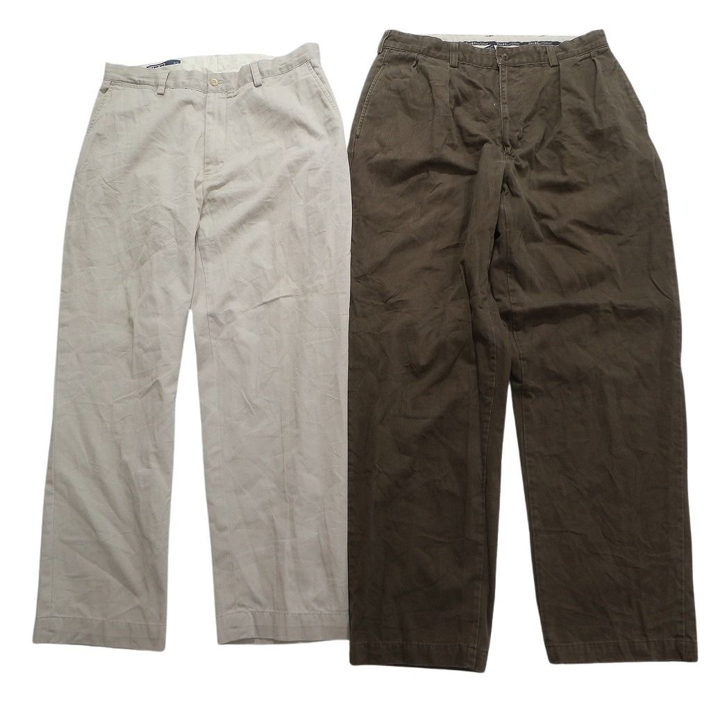 古着卸 ラルフローレン パンツ MIX セット メンズ 34 35 36 ポロチノ ツータック ベージュ 古着 NC 5061