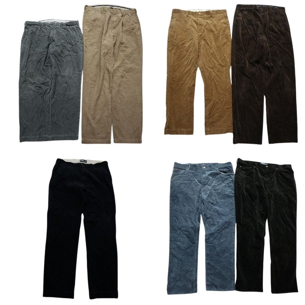 古着卸 ラルフローレン コーデュロイ パンツ 7枚セット メンズ 38 40 ストレート ワイド ベージュ 古着 NC5100