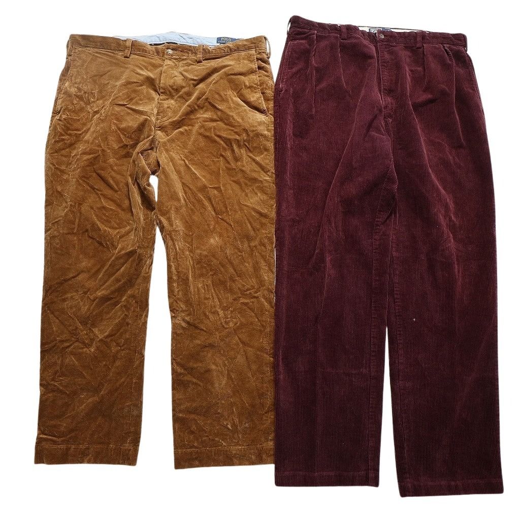 古着卸 ラルフローレン コーデュロイ パンツ 8枚セット メンズ 40 ワイド 90’s ベージュ ネイビー 古着 NC5099
