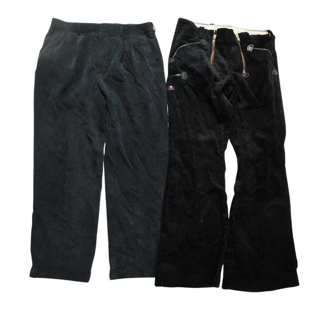  古着卸 コーデュロイ パンツ MIX セット メンズ 34 タック ワイド ストレート ブラウン 古着 NC 5097 その他 メンズ