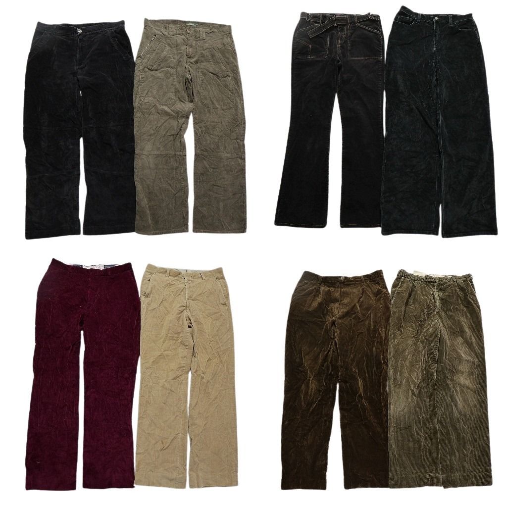古着卸 コーデュロイ パンツ 8枚セット メンズ 34 XL ベルト付き ストレート ジップポケット 古着 NC5096
