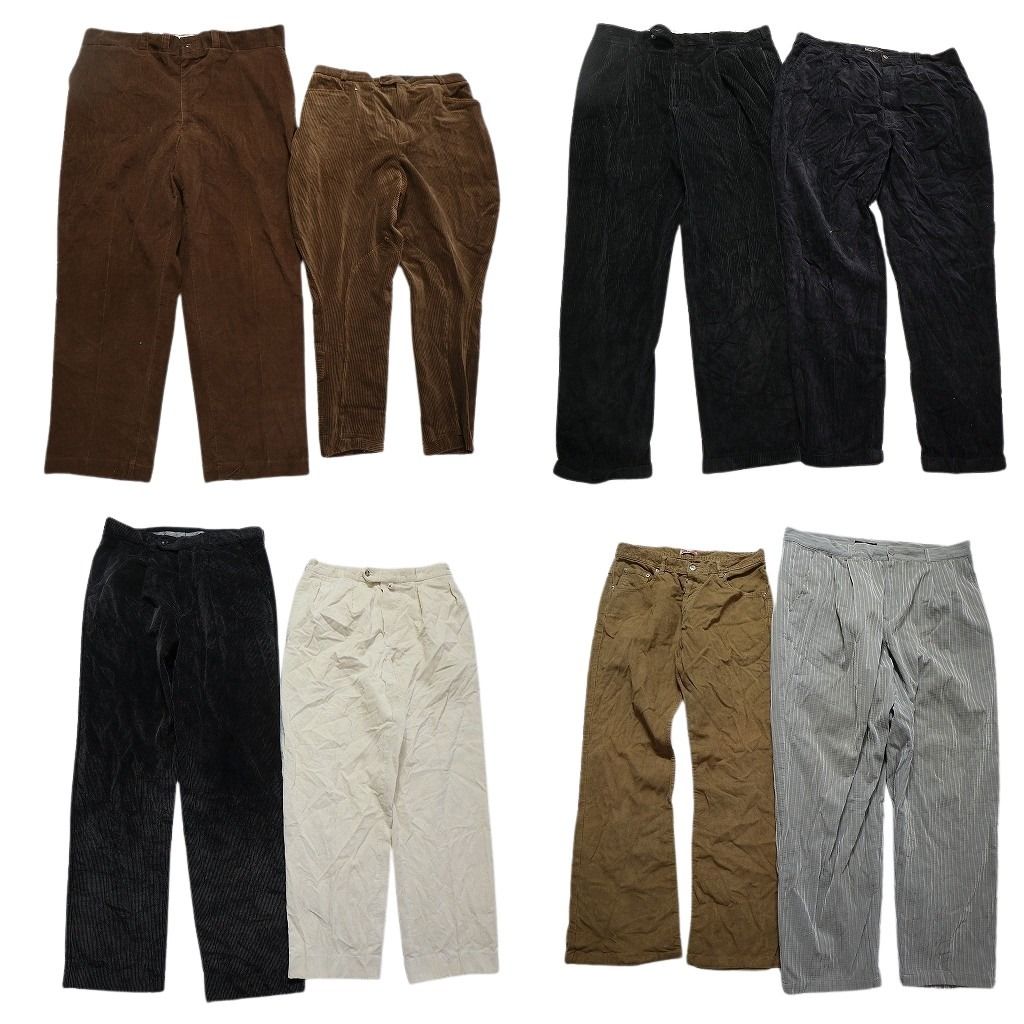 古着卸 コーデュロイ パンツ MIX 8枚セット メンズ 40 42 43 ストライプ サルエルパンツ ブラウン 古着 NC5092