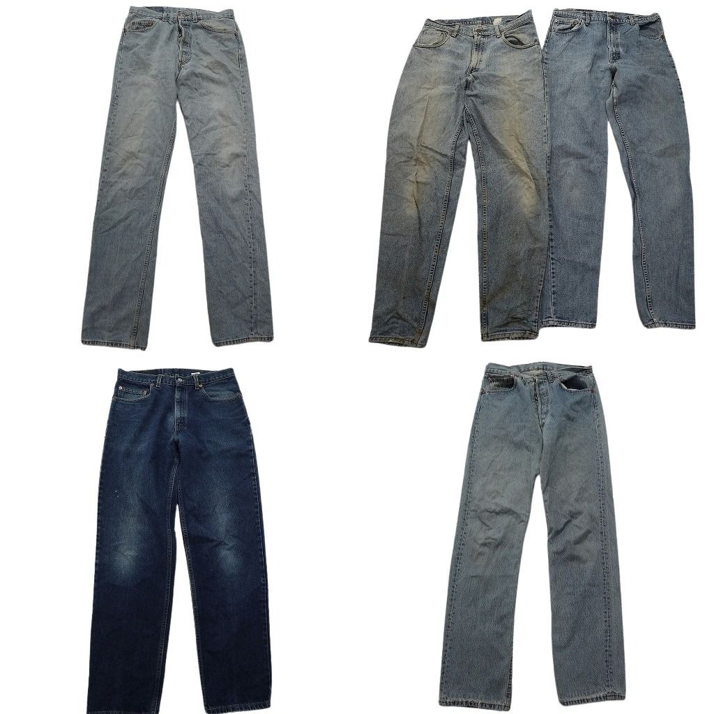 B品 古着卸 まとめ リーバイス デニム パンツ 5枚セット メンズ 36 34 33 32 テーパード 501 550 560 古着 NC5120