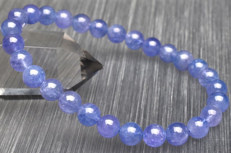 １点物 AAA 透明度抜群 タンザナイト 6.5mm ブレスレット パワーストーン 天然石 _U7816