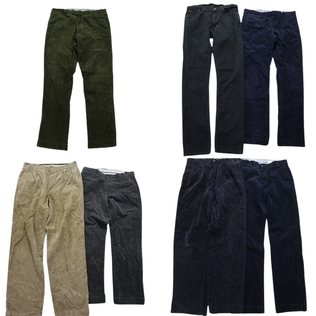 古着卸 ラルフローレン コーデュロイ パンツ 7枚セット メンズ 32 34 ワイド ツータック ピケ 古着 NC5103