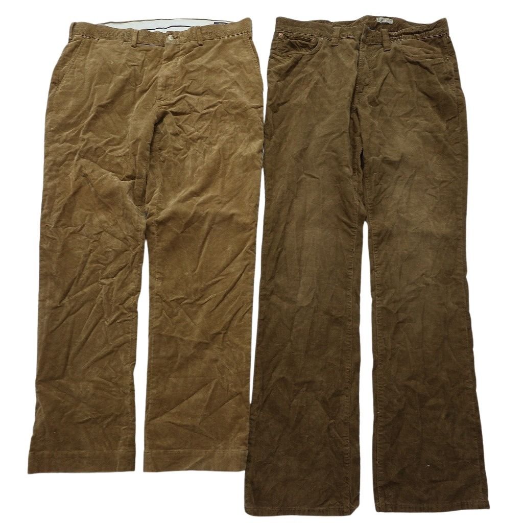 古着卸 ラルフローレン コーデュロイ パンツ セット メンズ 36 38 ストレート 90’s ツータック 古着 NC 5101
