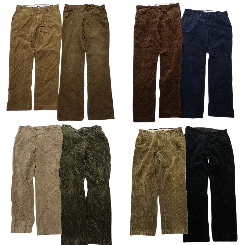 古着卸 ラルフローレン コーデュロイ パンツ セット メンズ 36 38 ストレート 90’s ツータック 古着 NC 5101