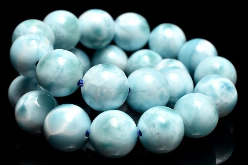 １点物 AA 美しい波模様 ラリマー 7.5mm ブレスレット パワーストーン 天然石 _MC377 NEXPOTALLINN_EU