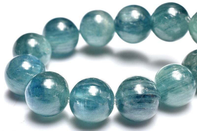 １点物 人気 ブルーグリーンカイヤナイト 9.5mm ブレスレット パワーストーン 天然石 _MC253