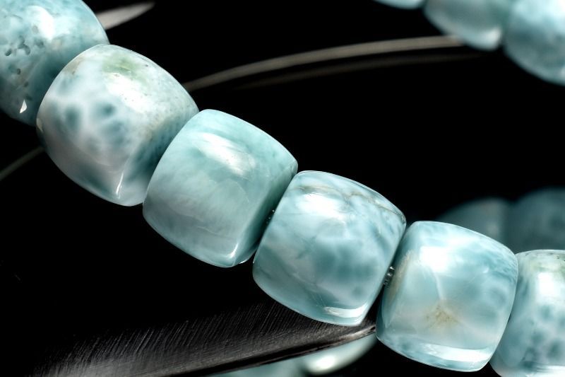 １点物 三大ヒーリング ラリマー 6.5x8mm チューブ ブレスレット パワーストーン 天然石 _MC333