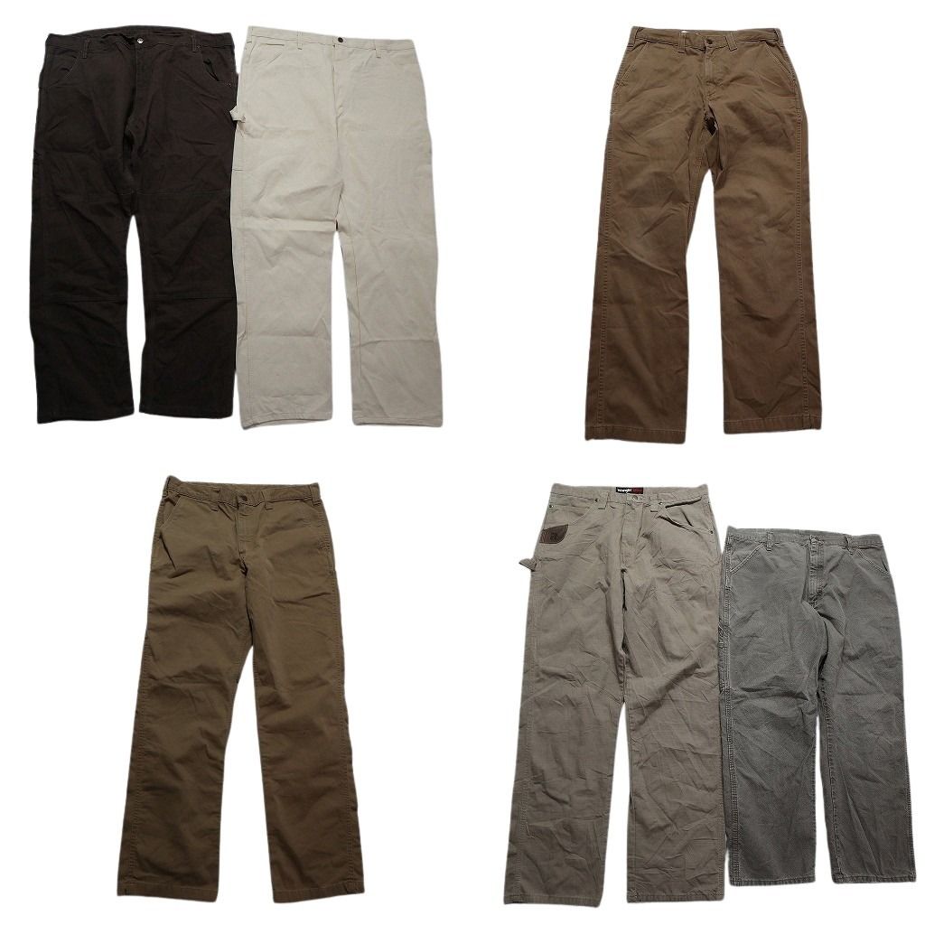 古着卸 ペインター パンツ 6枚セット メンズ 34 36 38 42 ラングラー ディッキーズ ワイド グレー 古着 NC5125