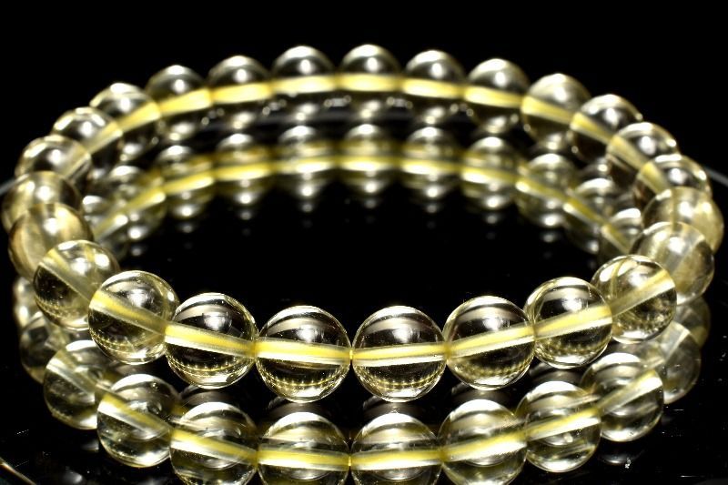 １点物 AAA透明 リビアの宝石 リビアングラス 7.5mm ブレスレット パワーストーン 天然石 _MC390