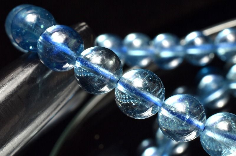 １点物 AAA 瑞々しい サンタマリアアクアマリン 7mm ブレスレット パワーストーン 天然石 _MC393