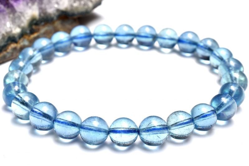 １点物 AAA 瑞々しい サンタマリアアクアマリン 7mm ブレスレット パワーストーン 天然石 _MC393 NEXPOTALLINN_EU